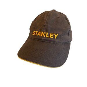 Black Stanley Tools Hat Cap Adjustable Snapback Worn Distressed